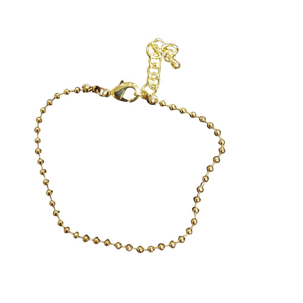 Gold Bracelet Set 4pc Minimalist Stack Beaded Paperclip Chain Dainty Jewelry - Picture 6 of 10